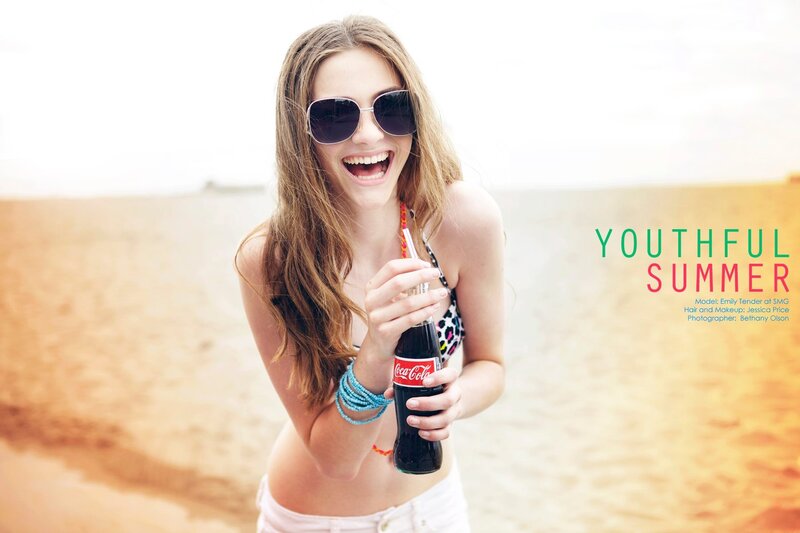 Youthful summer beach fun