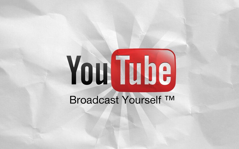 YouTube Logo on Paper — White, Minimalist
