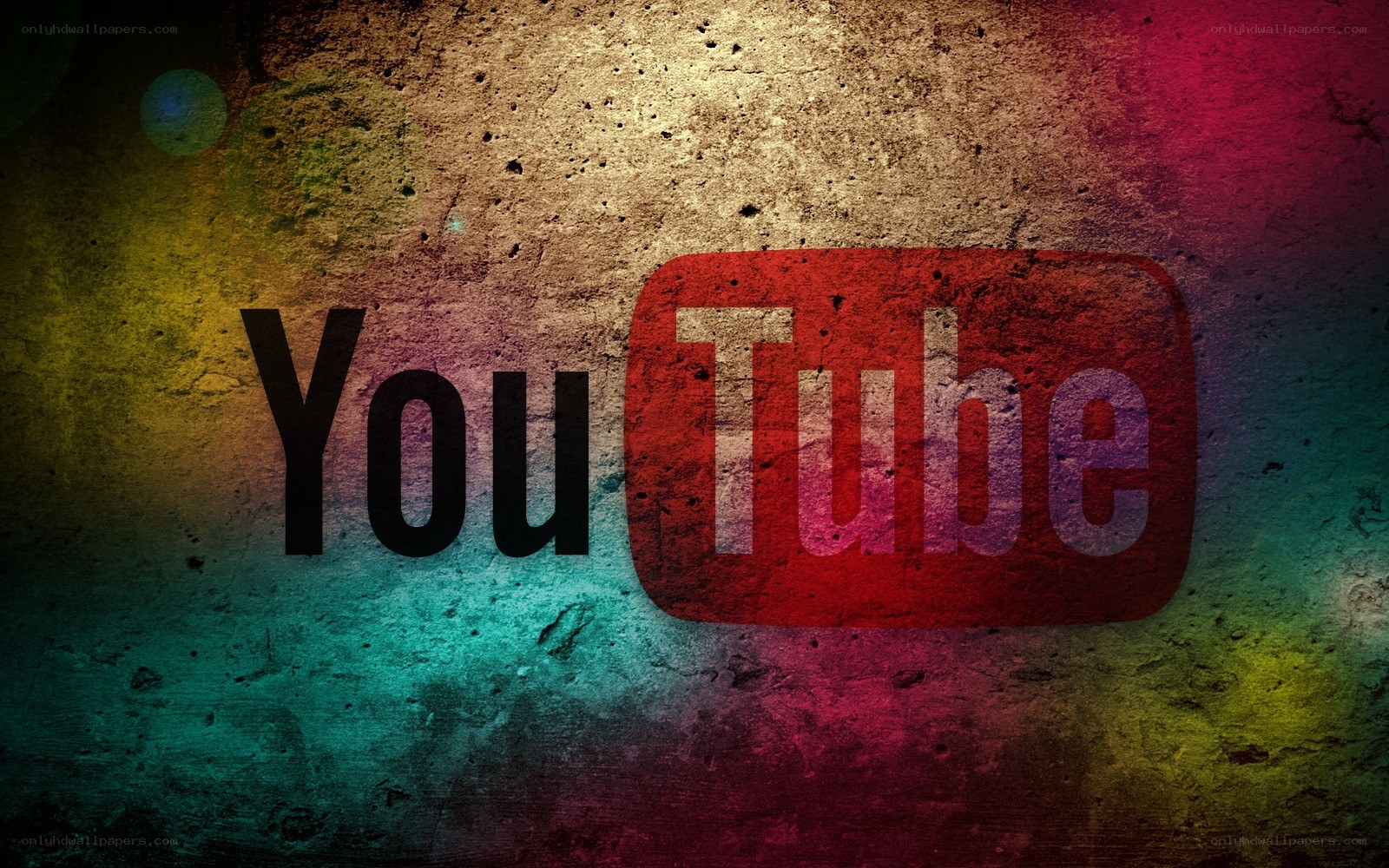 YouTube logo on textured background