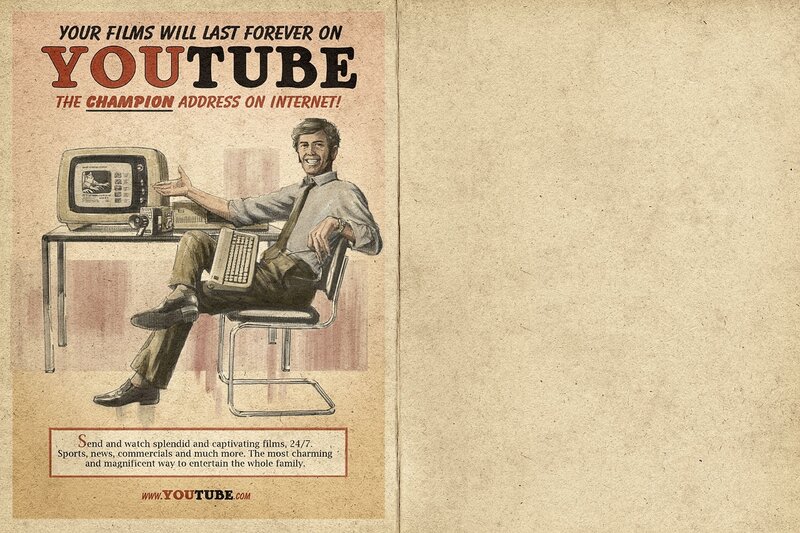 YouTube vintage ad illustration