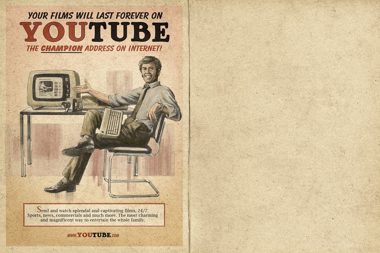 YouTube vintage ad illustration