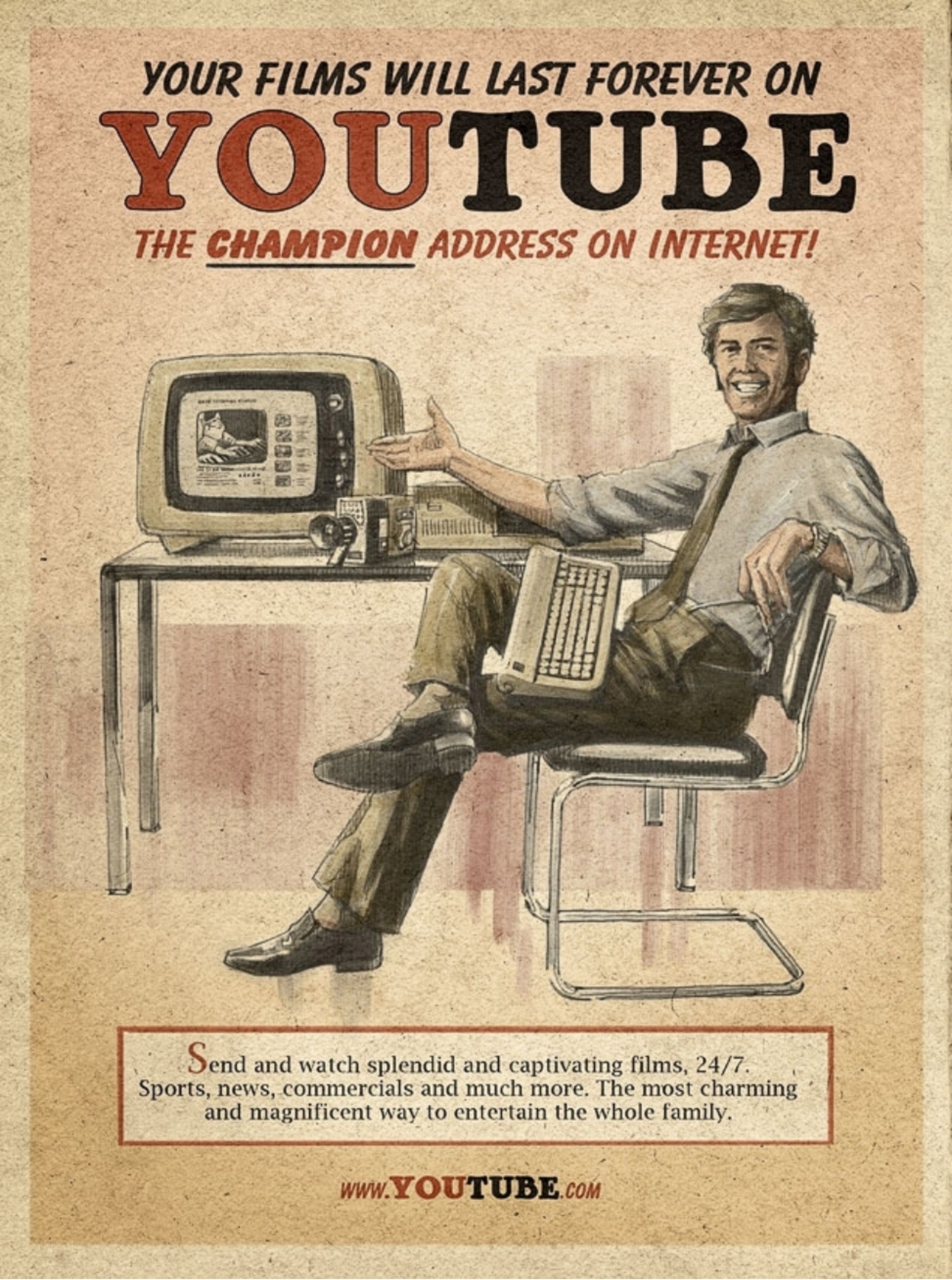 YouTube vintage ad poster