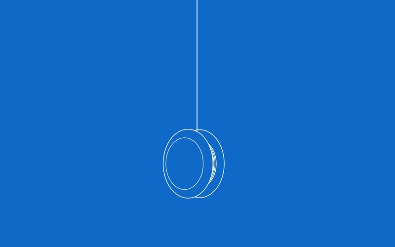 yoyo hanging on blue background