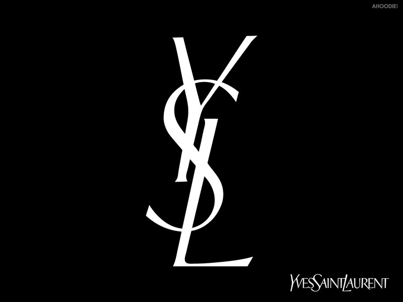 YSL logo on black background