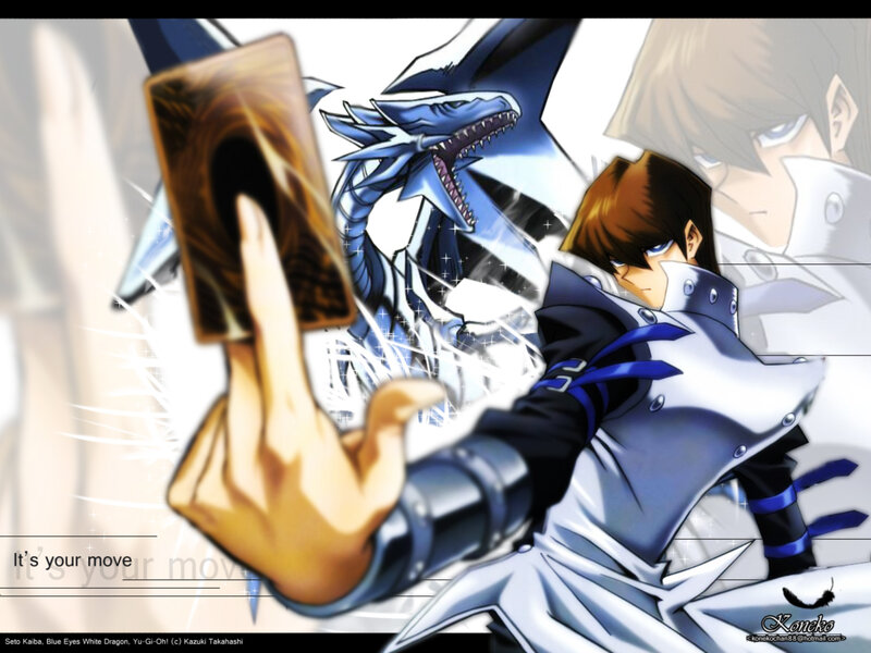 Yu-Gi-Oh! character with Blue Eyes White Dragon