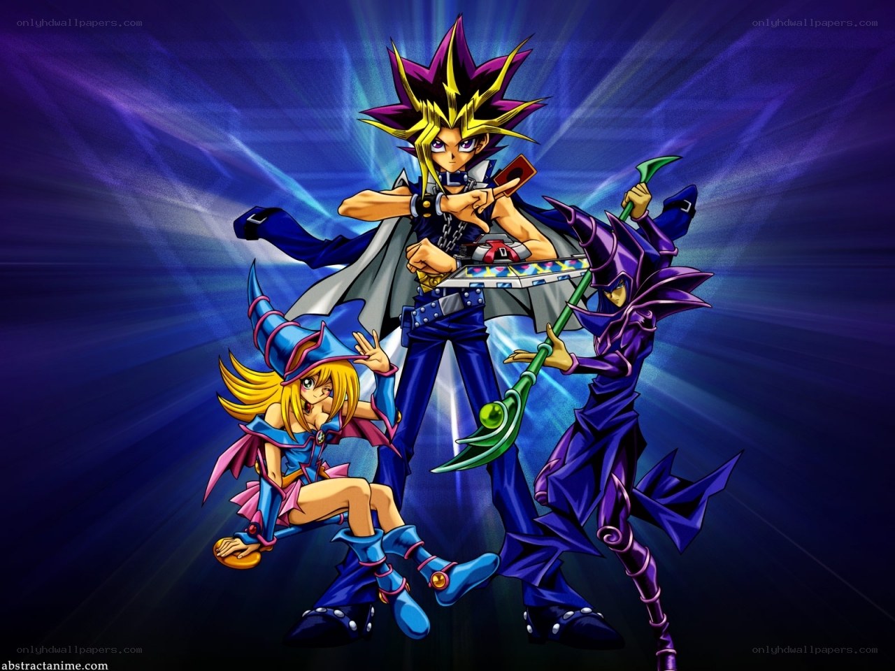 Yu-Gi-Oh! characters in action