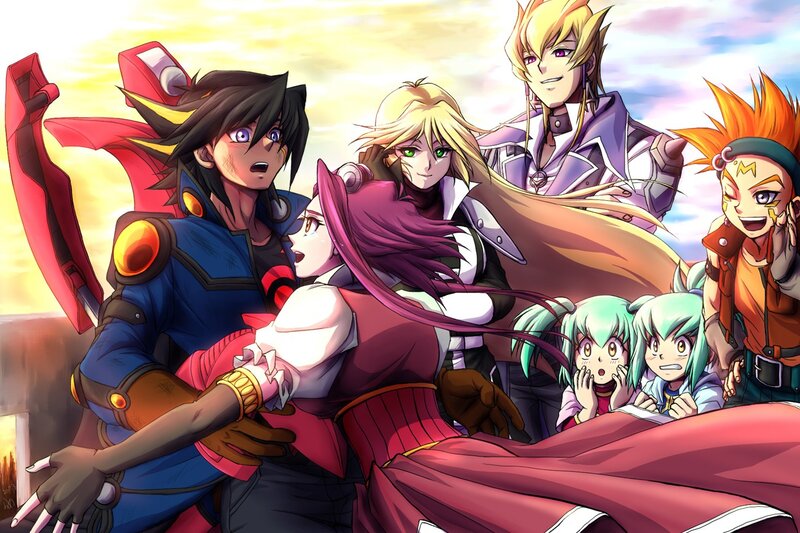 Yu-Gi-Oh! characters in action