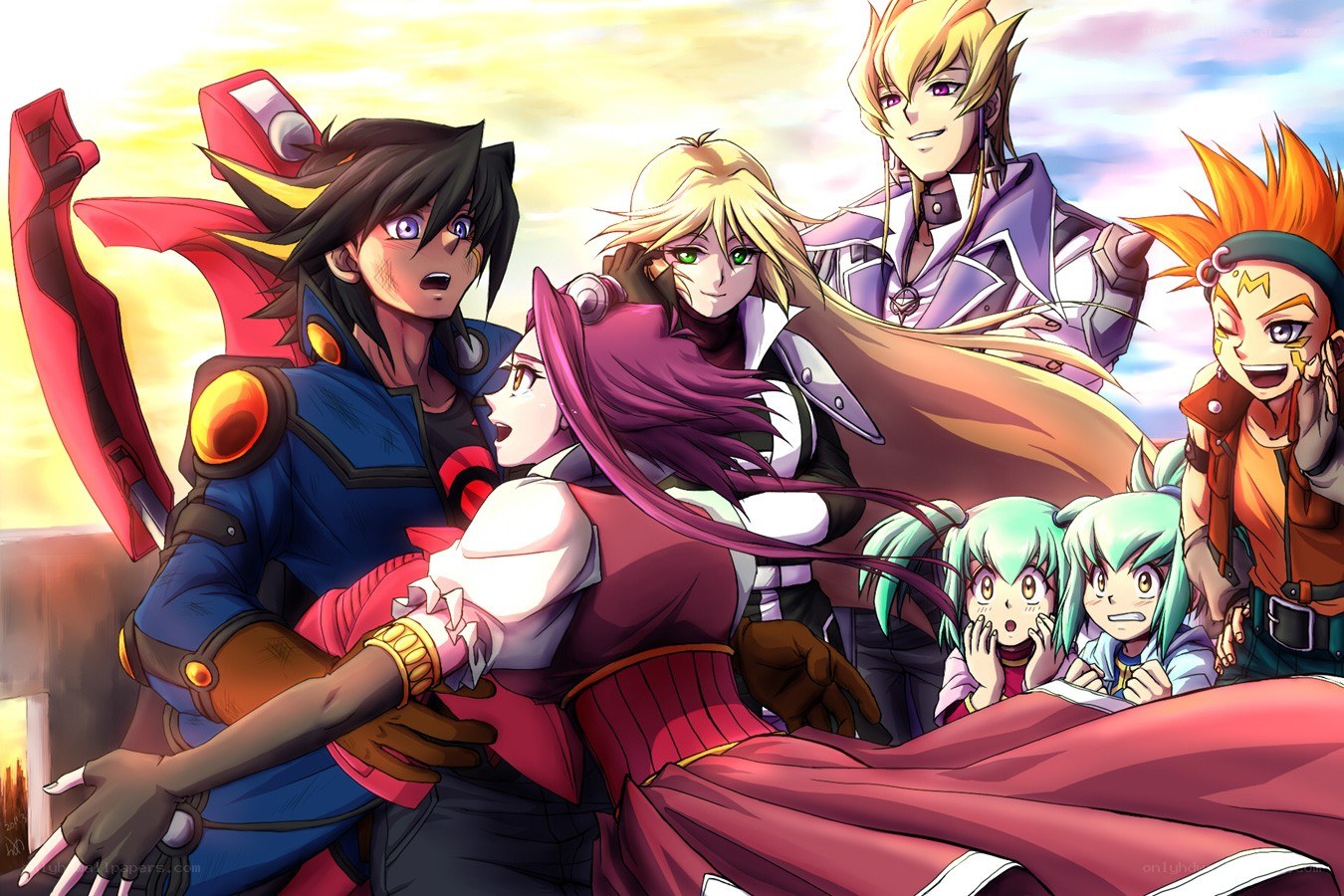 Yu-Gi-Oh! characters in action