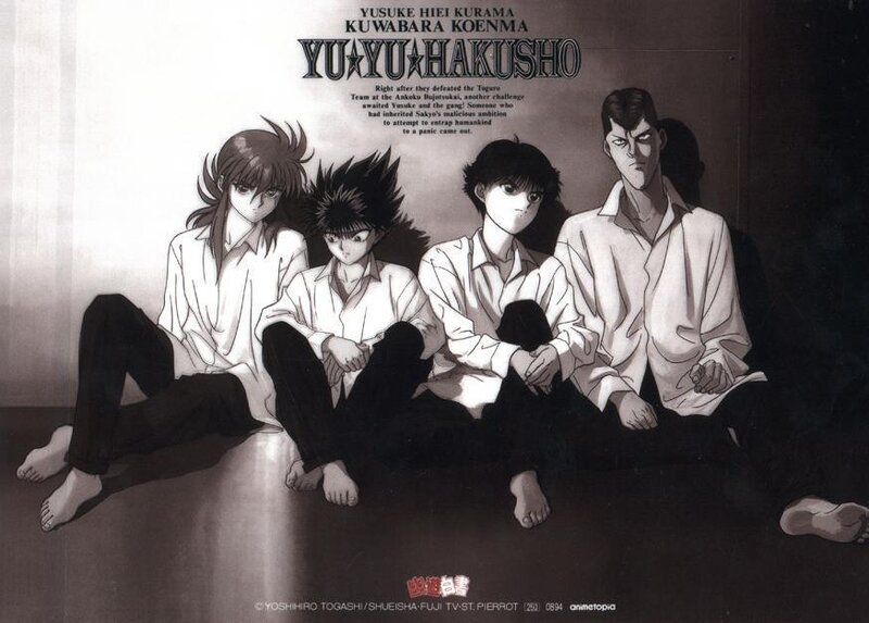 Yu Yu Hakusho characters sitting