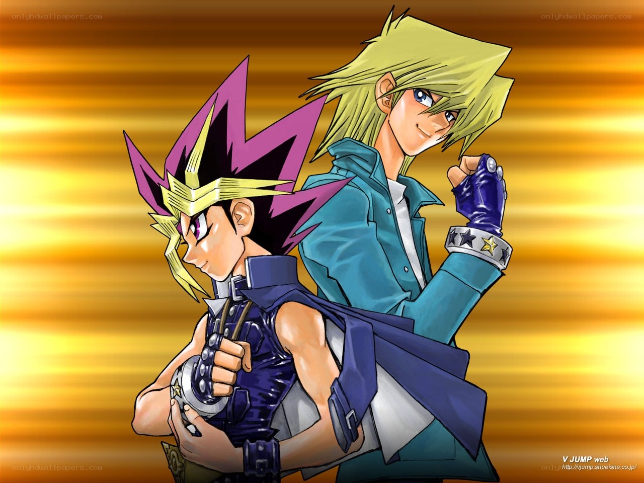 Yugi and Jaden dueling