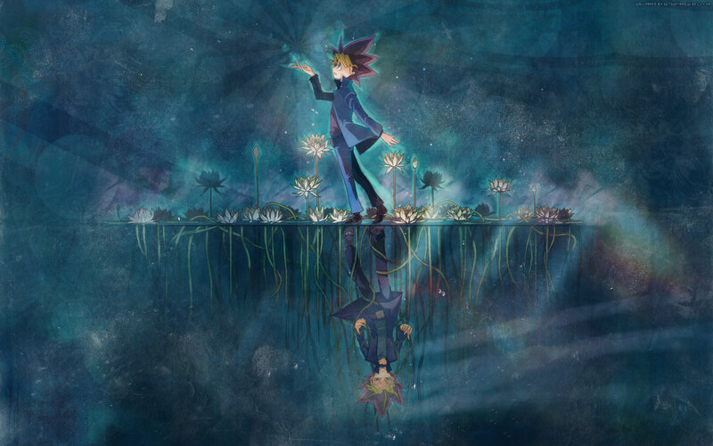 yugi muto on a lily pad