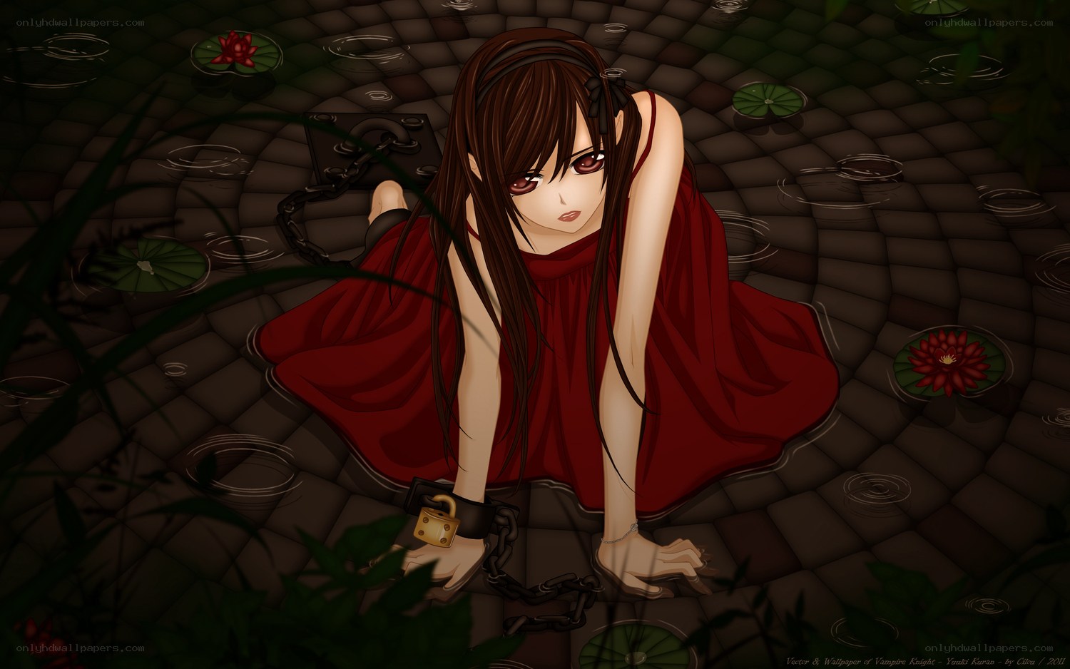 Yuki Kuran in a pond