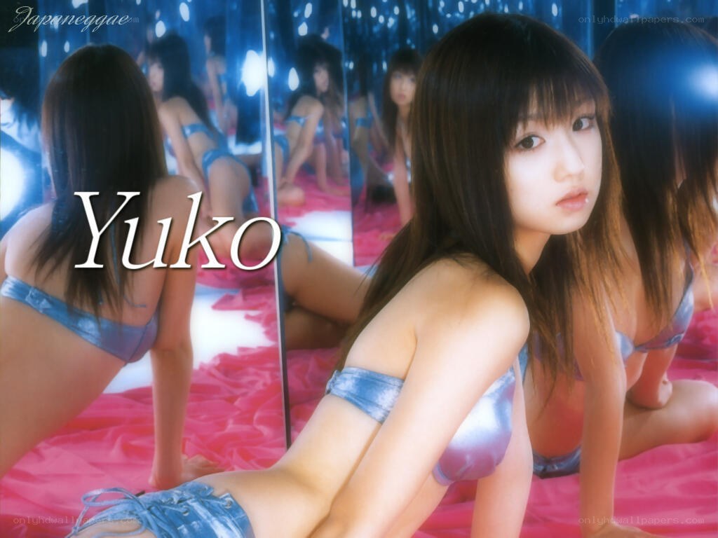 Yuko in a blue bikini