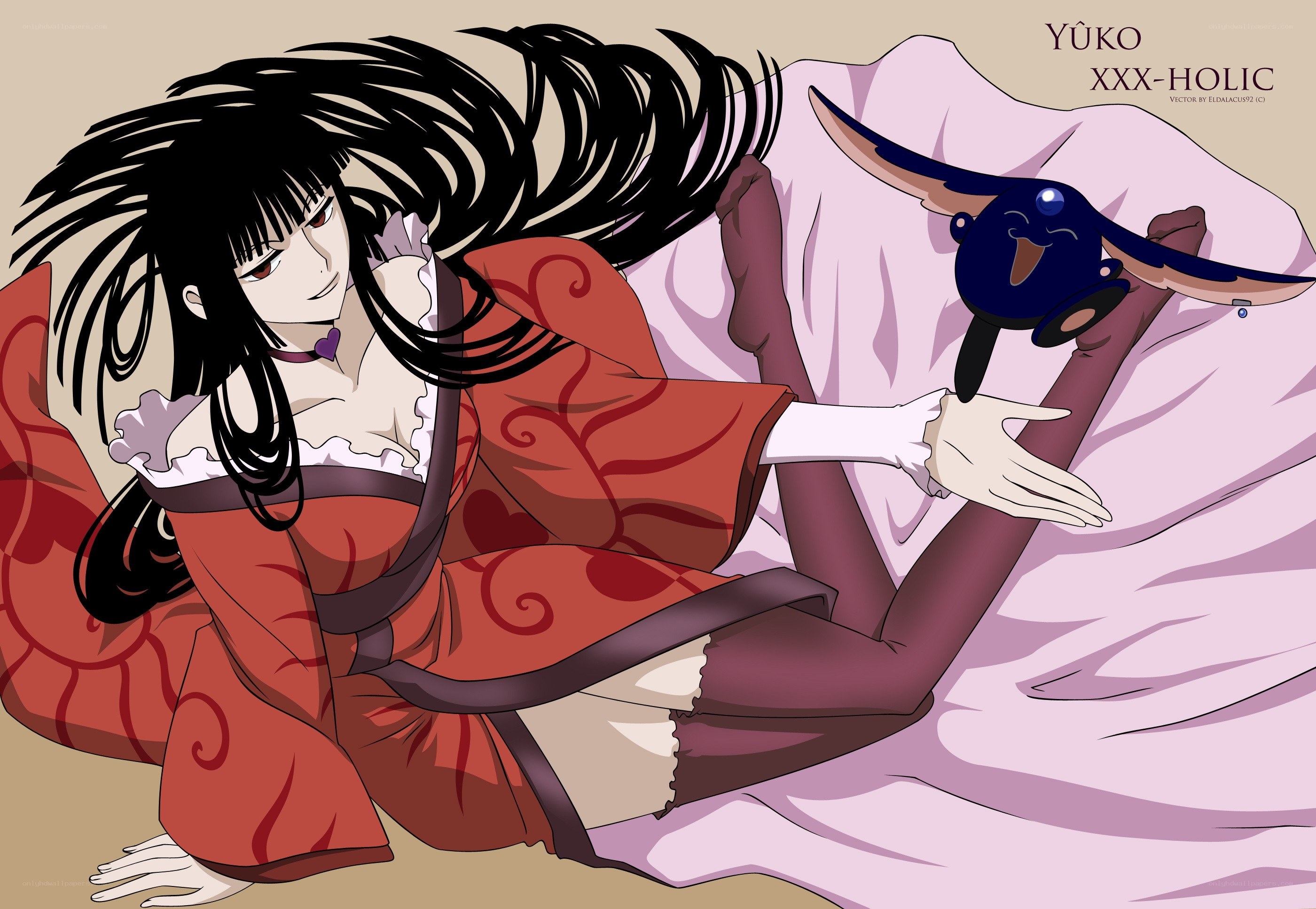 Yuko in red kimono