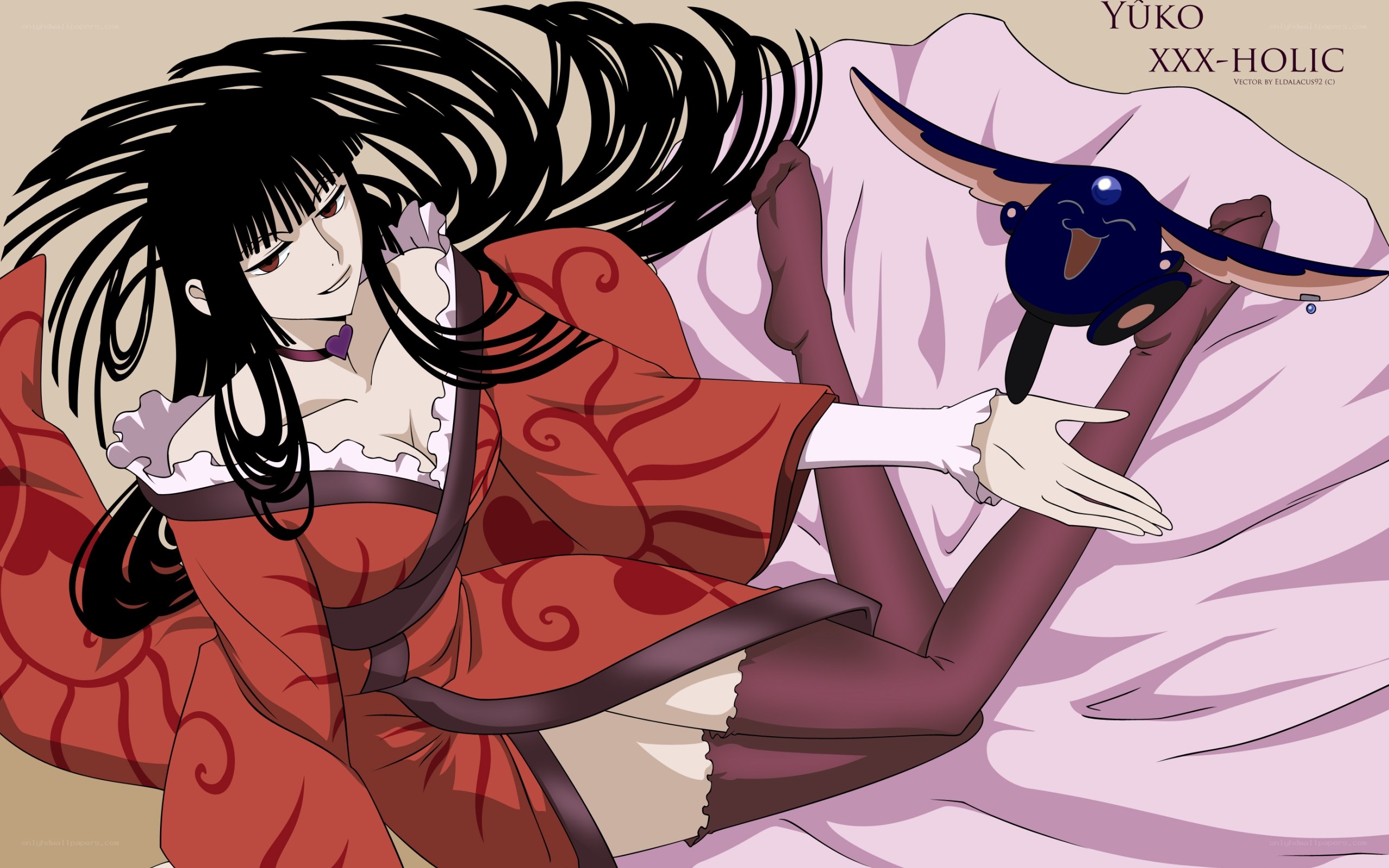 Yuko in red kimono