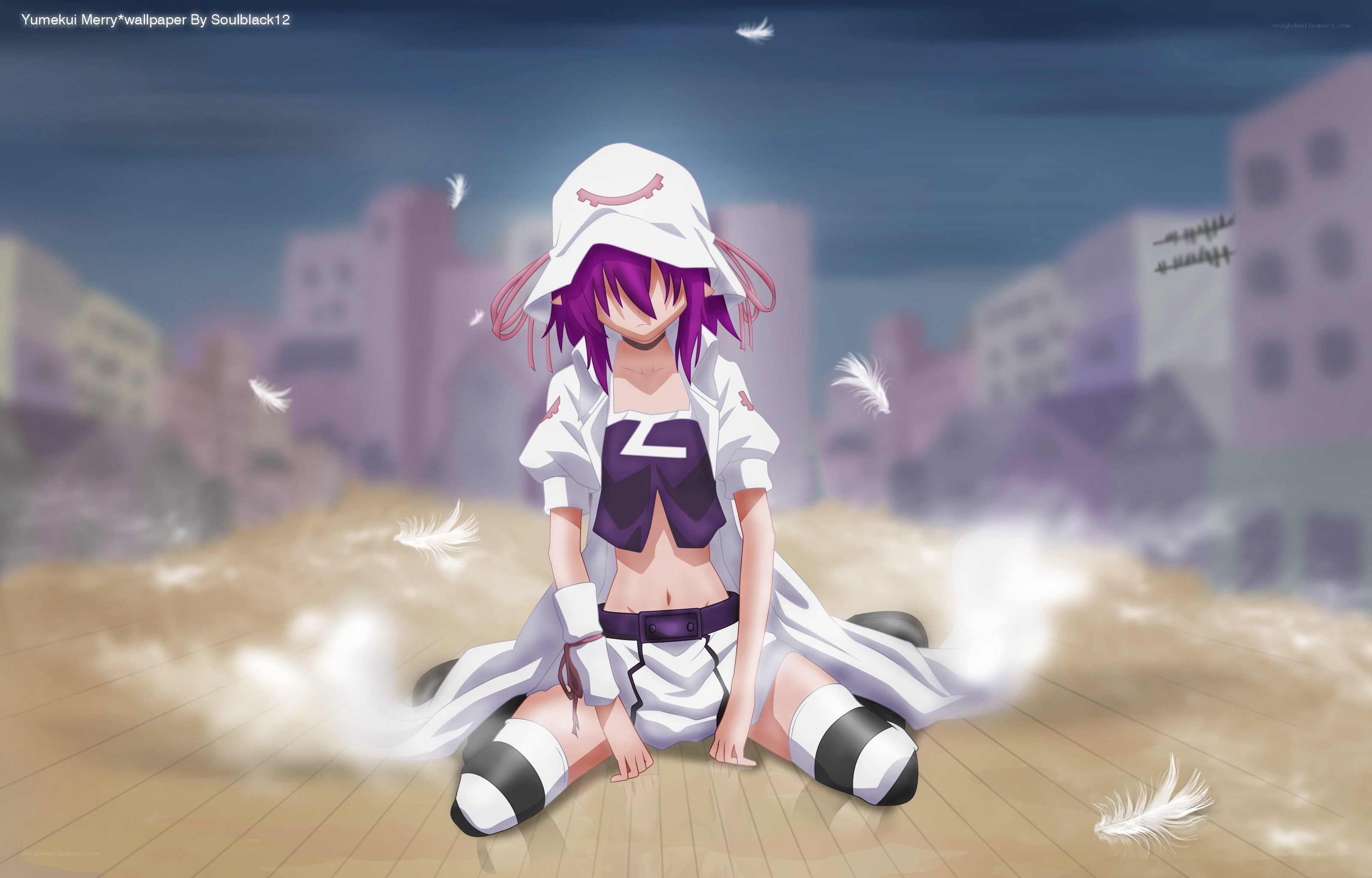 Yumekui Merry sitting on ground