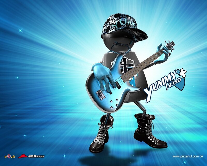 Yummy Band character with guitar