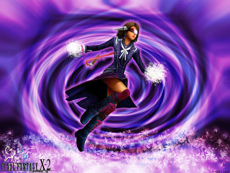 Yuna casting spell in spiral
