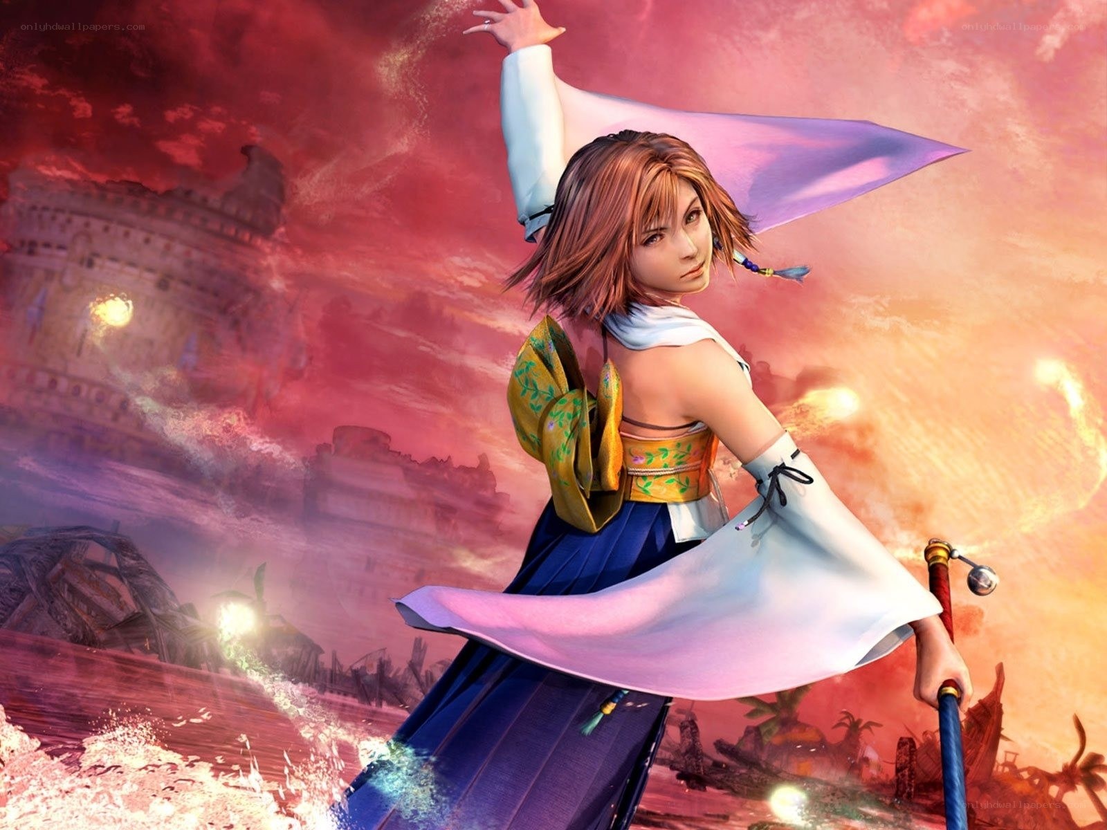 Yuna in a battle scene