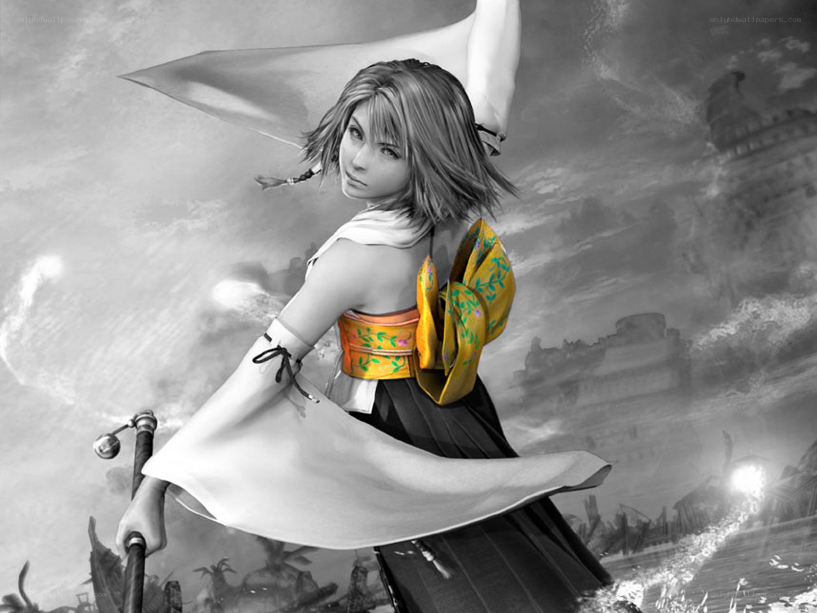 Yuna in battle stance