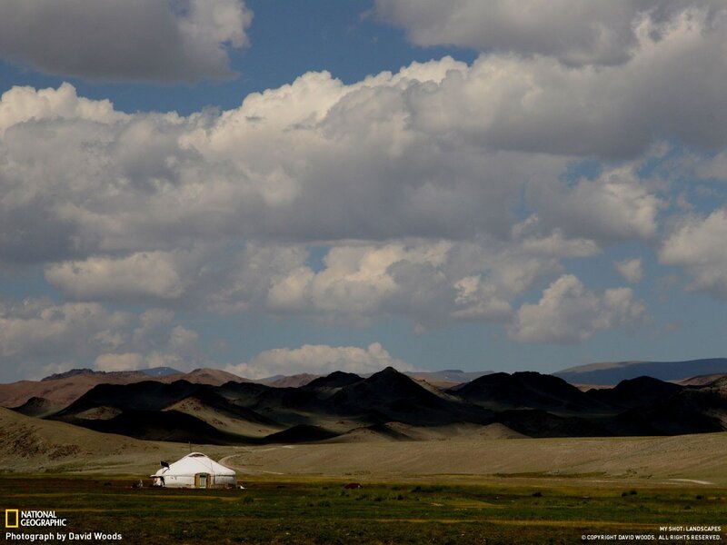Yurt in Mongolian steppe