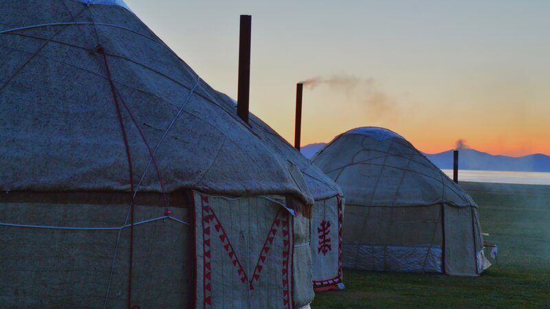 Yurts at Sunset