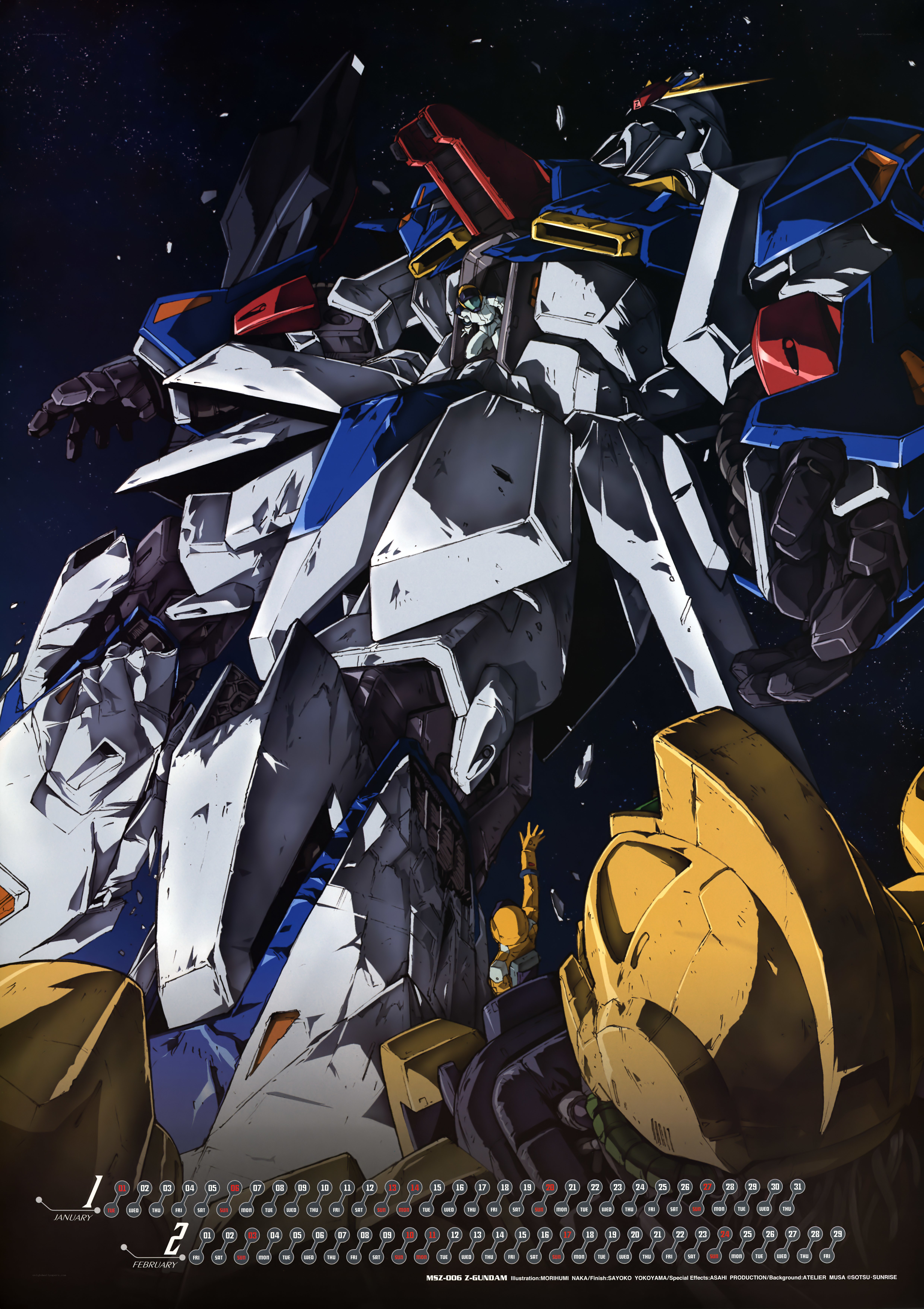Z-Gundam in space battle