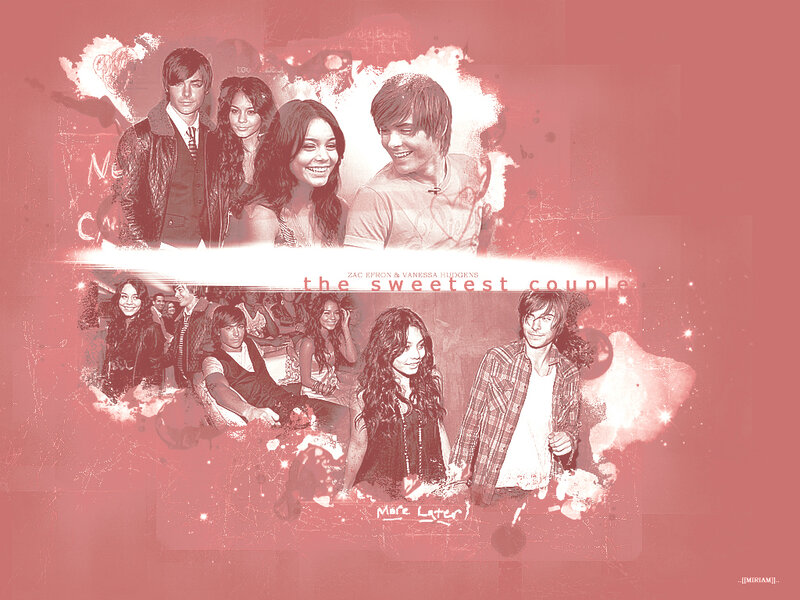 Zac Efron and Vanessa Hudgens collage