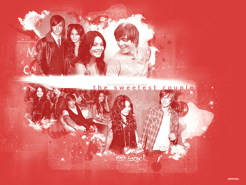 Zac Efron and Vanessa Hudgens collage