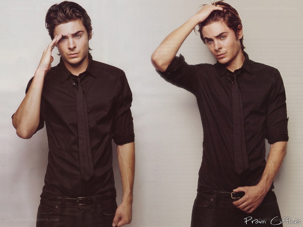 Zac Efron in black shirt