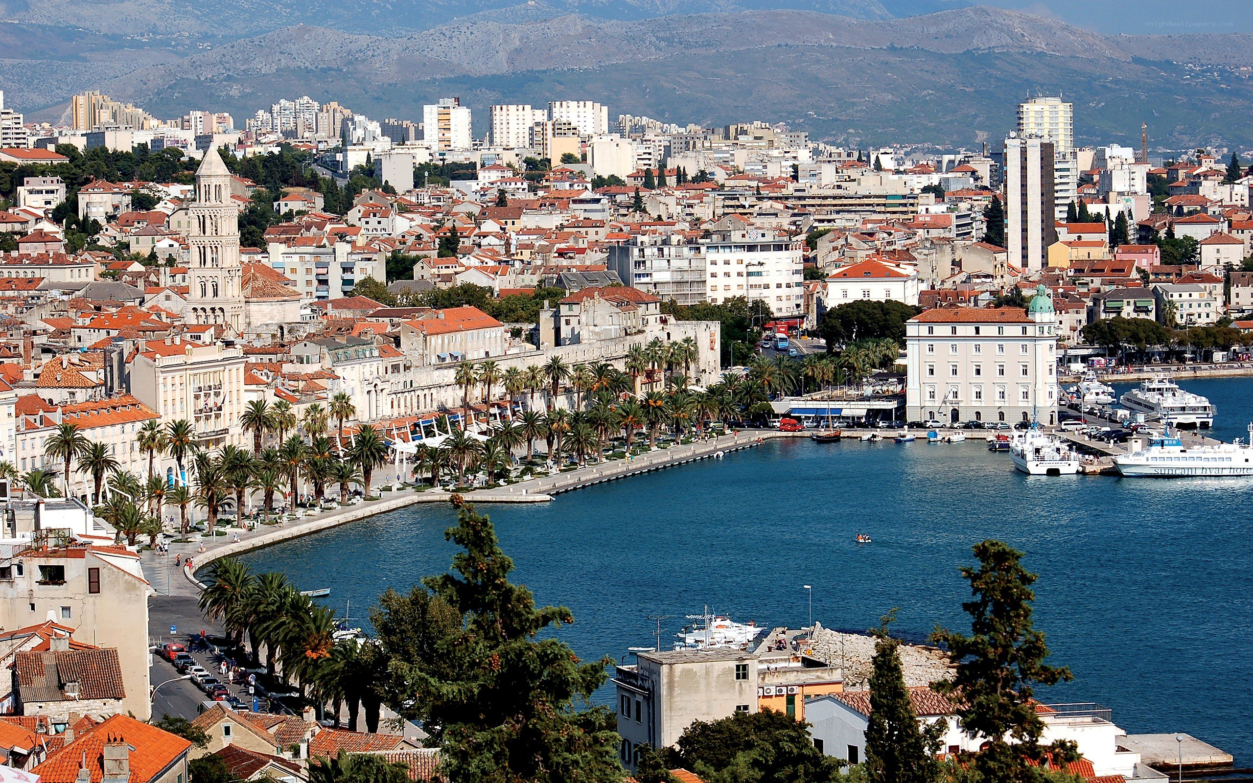 Zadar cityscape with harbor