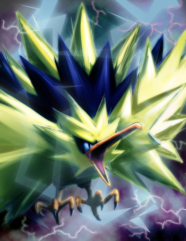 Zapdos in a lightning storm