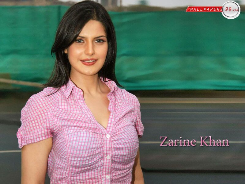 Zarine Khan in pink shirt