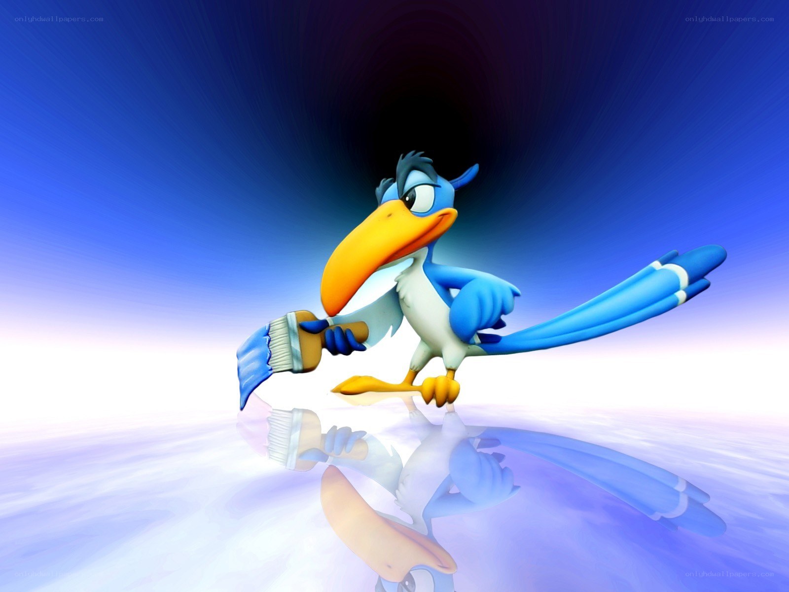 Zazu with a paintbrush