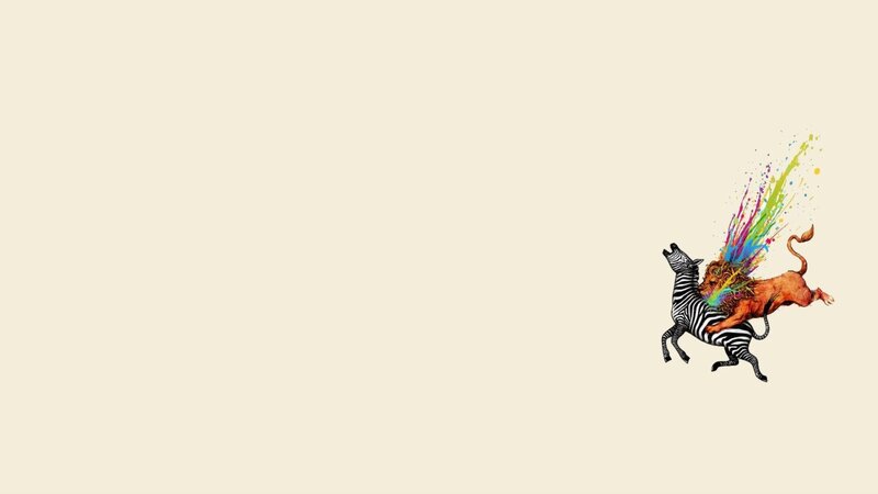 Zebra and Lion Fighting