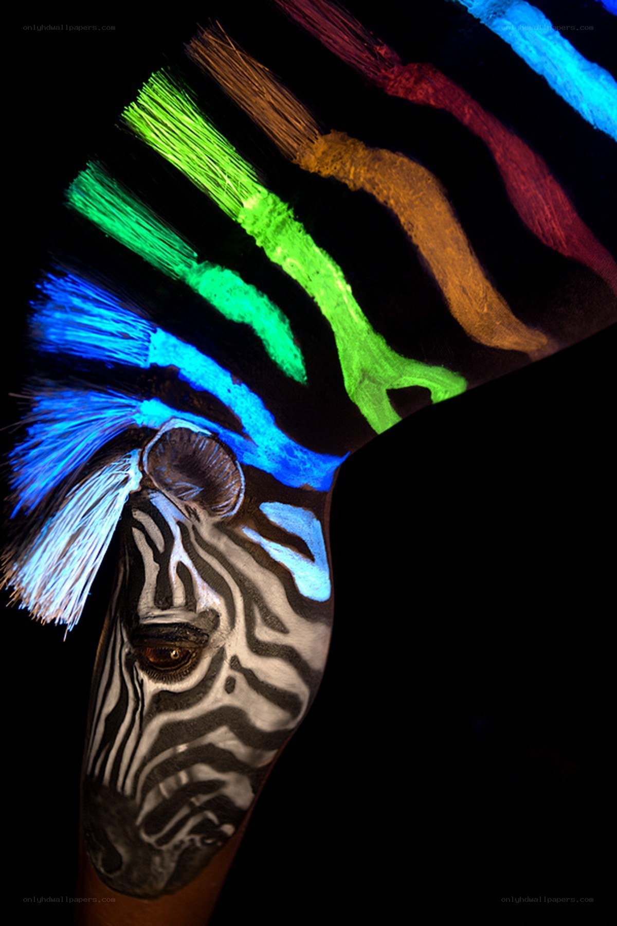 zebra body paint art
