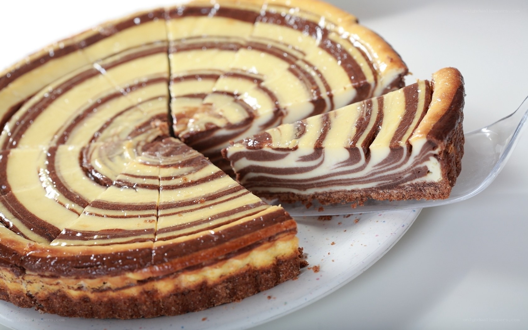 zebra cake with chocolate swirl