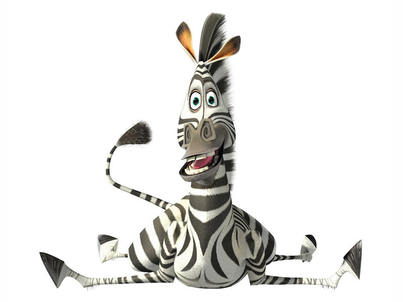 Zebra Character Sitting — Black