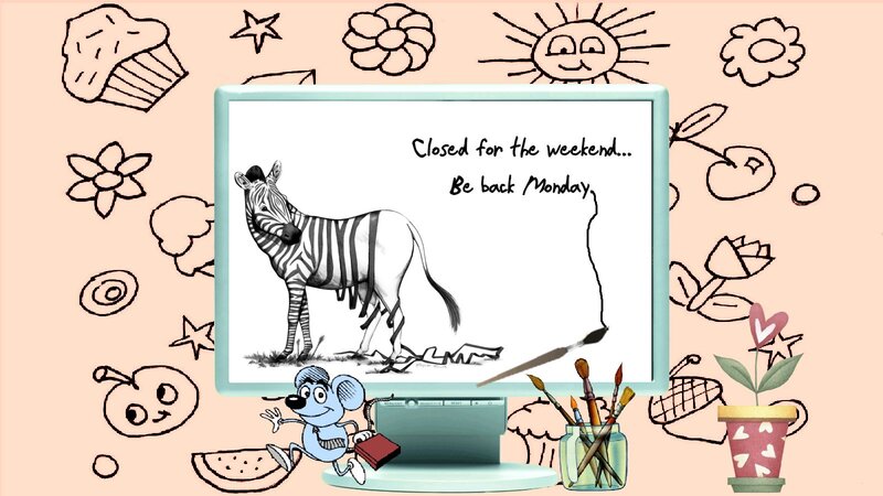 Zebra Drawing on Screen