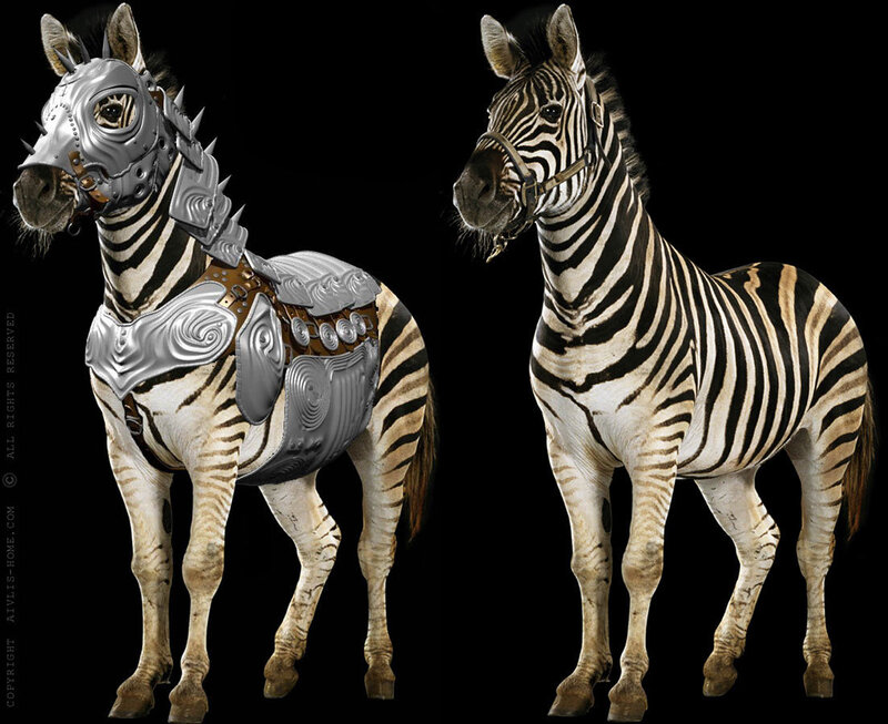 zebra in armor concept art