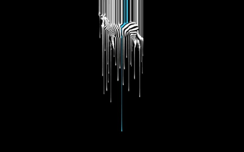 Zebra in Barcode Pattern — Black