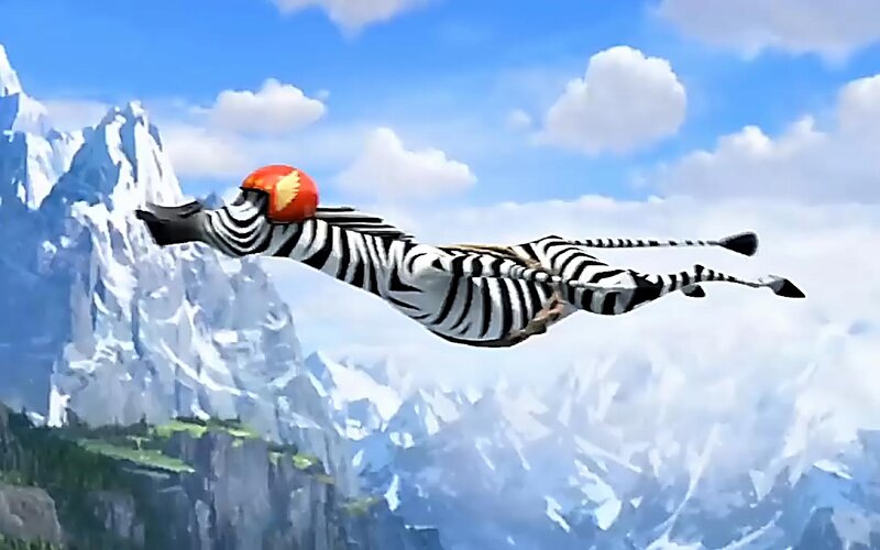 Zebra in Flight