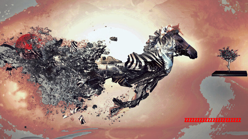 Zebra in Motion — Red