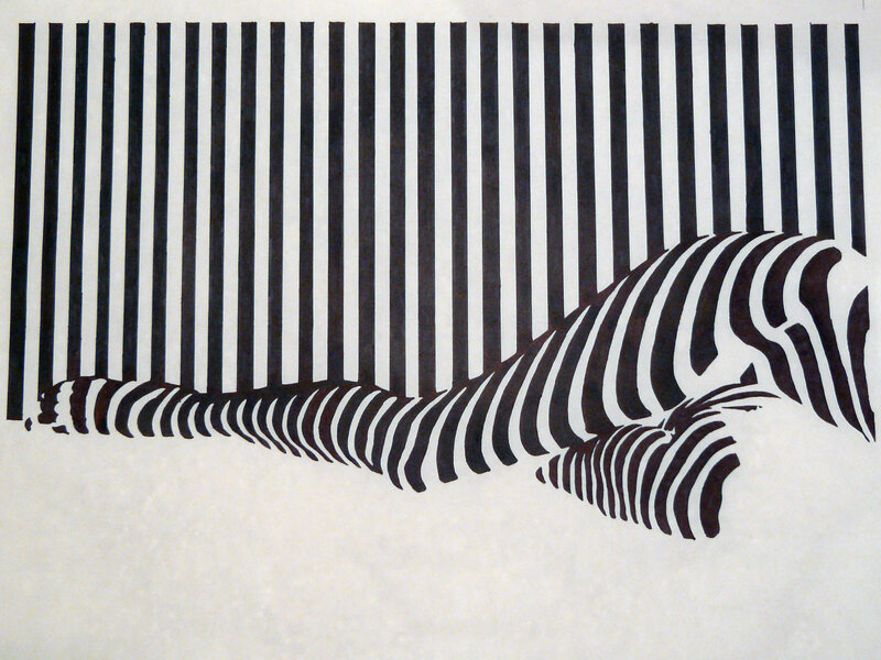 Zebra optical illusion art