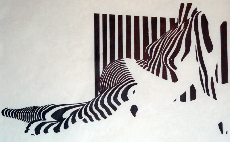 Zebra optical illusion art