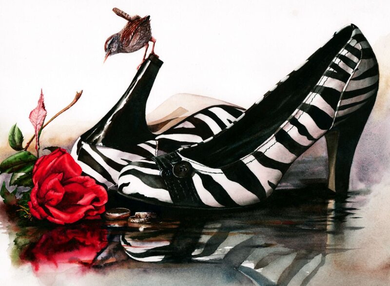 Zebra-print High Heels — Black