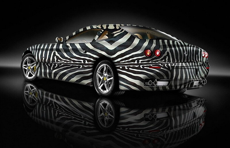 zebra-print sports car