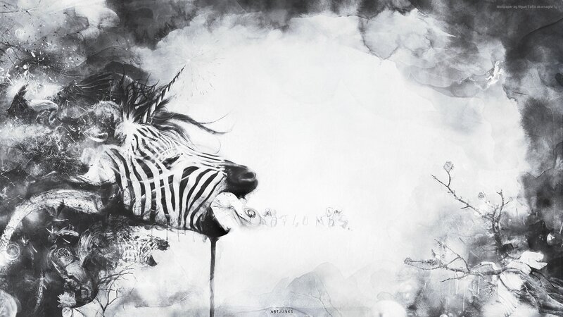 zebra unicorn abstract art