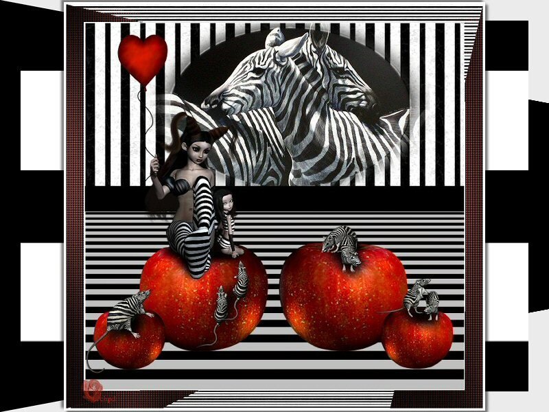 zebras and apples surreal art