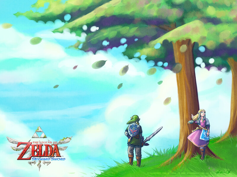 Zelda and a girl under a tree